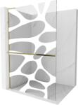 Mexen Kioto+ L zuhanyfal polccal Walk-in 100 x 200 cm, fehér hullám, arany - 800-100-123-50-97 (800-100-123-50-97)