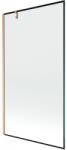 Mexen Next 1-szárnyú fürdőkádparaván 100 x 150 cm, fekete keret, kefe bronz - 895-100-000-00-70-65 (895-100-000-00-70-65)