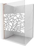 Mexen Kioto L zuhanyfal Walk-in 120 x 200 cm, fehér minta, kefélt réz - 800-120-103-65-85 (800-120-103-65-85)