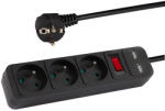 BLOW Prelungitor electric PR-370WSP/USB 3-Prize+USB cu împământare+întrerupător 5m NEGRU 3x1, 5mm (98-776-)