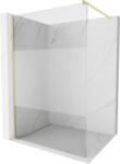 Mexen Kioto zuhanyfal Walk-in 110 x 200 cm, átlátszó/szórt 8 mm, arany kefélt - 800-110-101-55-35 (800-110-101-55-35)