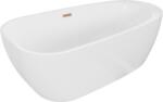 Mexen Giada szabadon álló kád 170 x 90 cm, fehér fényes, rézkefés túlfolyó - 52741709000-65 (52741709000-65)