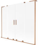 Mexen Velar L Duo kétszárnyú tolóajtós kádparaván 180 x 150 cm, zúzott üveg, csiszolt réz - 896-180-003-32-65 (896-180-003-32-65)