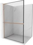 Mexen Kioto+ L zuhanyfal polccal Walk-in 100 x 200 cm, fekete keret, csiszolt réz - 800-100-123-65-70 (800-100-123-65-70)
