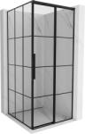 Mexen Rox jobboldali tolóajtós zuhanykabin 120 x 120 cm, fekete rács, fekete - 8C2-120-120-70-77-P (8C2-120-120-70-77-P)