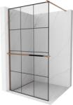 Mexen Kioto+ zuhanyfal polccal Walk-in 110 x 200 cm, fekete rács, rózsaarany - 800-110-121-60-77 (800-110-121-60-77)