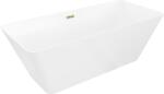 Mexen Velo Slim szabadon álló kád 170 x 75 cm, fehér, arany túlfolyó - 52811707500-50 (52811707500-50)