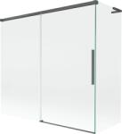 Mexen Rox L kádparaván 2-szárnyú tolóajtós 170 + 70 x 150 cm, átlátszó, gun gray kefélt - 8C9L-170-070-66-00 (8C9L-170-070-66-00)