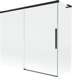 Mexen Rox L 2-paneles, toló kádparaván 180 + 80 x 150 cm, átlátszó, fekete - 8C9L-180-080-70-00 (8C9L-180-080-70-00)