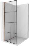 Mexen Kioto L walk-in zuhanyfal 70 x 200 cm, fekete rács, kefézett réz - 800-070-103-65-77 (800-070-103-65-77)
