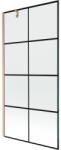 Mexen Next 1-szárnyú zuhanyfal 90 x 150 cm, fekete rács, kefélt réz - 895-090-000-00-77-65 (895-090-000-00-77-65)