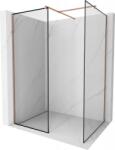 Mexen Kioto zuhanyfal Walk-in 130 x 70 cm, fekete keret, rózsaarany - 800-130-202-60-70-070 (800-130-202-60-70-070)