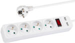 BLOW Prelungitor rețea PR-470WSP/USB 4-Prize+USB cu împământare+comutator 3m ALB 3x1, 5mm (98-784-)