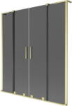 Mexen Velar L Duo kádparaván, 2 szárnyú tolható, 140 x 150 cm, grafit, arany kefélt - 896-140-003-42-55 (896-140-003-42-55)