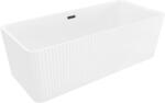 Mexen Nila szabadon álló, bordázott kád 170 x 75 cm, fehér, fekete túlfolyó - 52841708000-70 (52841708000-70)
