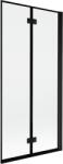 Mexen Mist 2-szárnyú fürdőszobai paraván, jobboldali, 90 x 150 cm, fekete keret, fekete - 8A9-090-002-70-70-P (8A9-090-002-70-70-P)