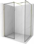 Mexen Kioto zuhanyfal Walk-in 150 x 70 cm, fekete keret, arany - 800-150-202-50-70-070 (800-150-202-50-70-070)