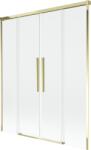 Mexen Rox 2 szárnyú, eltolható fürdőszobai paraván 150 x 150 cm, átlátszó, arany - 8C9-150-002-50-00 (8C9-150-002-50-00)