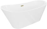Mexen Dora szabadon álló kád 160 x 75 cm, fehér, túlfolyó arany - 52071607500-50 (52071607500-50)