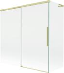 Mexen Rox L 2-szárnyas toló kádparaván 160 + 75 x 150 cm, átlátszó, arany kefélt - 8C9L-160-075-55-00 (8C9L-160-075-55-00)