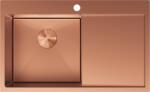 Mexen Exar 1-medencés, csepptálcás acél mosogató, balos 780 x 480 mm, réz - 6433781010L-65 (6433781010L-65)