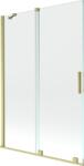 Mexen Velar kétszárnyú zuhanypanel, toló, 120 x 150 cm, átlátszó, arany kefélt - 896-120-000-01-55 (896-120-000-01-55)