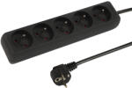 BLOW Prelungitor rețea PR-570P 5-prize cu împământare 3m negru 3x1, 5mm (98-743-)