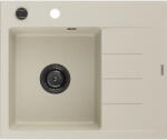 Mexen Ben gránit mosogató 1 medencével, csepegtetővel, bal oldali 600 x 500 mm, bézs, fekete szifon - 6522605000-69-B (6522605000-69-B)