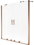 Mexen Velar Duo 2-szárnyú, toló fürdőkád paraván 140 x 150 cm, matt, rózsaarany - 896-140-000-32-60 (896-140-000-32-60)