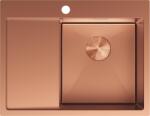Mexen Exar egykamrás, csepegtetős, jobb oldali acél mosogató 620 x 480 mm, réz - 6432621005P-65 (6432621005P-65)