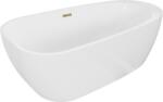Mexen Giada szabadonálló kád 170 x 90 cm, fényes fehér, arany túlfolyó - 52741709000-50 (52741709000-50)