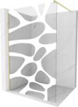 Mexen Kioto zuhanyfal Walk-in 100 x 200 cm, fehér hullám 8 mm, arany kefélt - 800-100-101-55-97 (800-100-101-55-97)