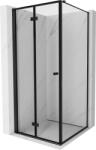 Mexen Mist-F összecsukható bal zuhanykabin 120 x 120 cm, fekete keret, fekete - 8A6T-120-120-70-70-L (8A6T-120-120-70-70-L)