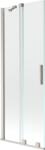 Mexen Velar kétszárnyú, eltolható zuhanyfal, 70 x 150 cm, átlátszó, kefezett nikkel - 896-070-000-01-97 (896-070-000-01-97)