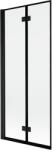 Mexen Mist 2 szárnyú, bal oldali kádparaván 80 x 150 cm, fekete keret, fekete - 8A9-080-002-70-70-L (8A9-080-002-70-70-L)