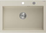 Mexen Elix gránit mosogató 1-medencés 700 x 500 mm, bézs, króm szifon - 6526701005-69 (6526701005-69)