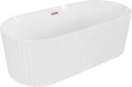 Mexen Paola szabadon álló bordázott kád 170 x 80 cm, fehér fényes, réz szálcsiszolt - 52721708000-65 (52721708000-65)