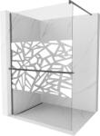 Mexen Kioto+ zuhanyfal polccal Walk-in 130 x 200 cm, fehér minta, gun gray kefélt - 800-130-121-66-85 (800-130-121-66-85)