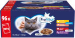 PreVital nedves macskaeledel felnőtt macskáknak vegyes ízben szószban, zselében alutasakos macskatáp 96x100g - 9600 g