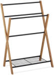 Relaxdays Álló törölközőtartó polccal fém-bambusz 10024764
