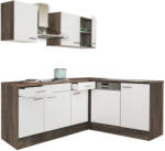 Leziter 220 Yorki Sarok Konyhablokk - Yorki Tölgy Korpusz, Selyemfényű Fehér Front