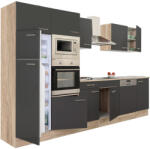 Leziter 340 Yorki Konyhablokk - Sonoma Tölgy Korpusz, Selyemfényű Antracit Front