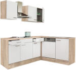 Leziter 220 Yorki Sarok Konyhablokk - Sonoma Tölgy Korpusz, Selyemfényű Fehér Front