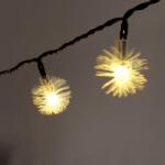 Iris Zúzmara Alakú 3cm, 12m, IPx3 Szabványos, Meleg Fehér, 100 db LED-es, Napelemes Fényfüzér