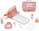 Smoby Pelenkázó táska pelussal Changing Bag Soft Baby Nurse Smoby cumisüveggel és 8 kiegészítővel 42 cm játék babának (SM220387W)