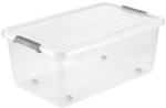 Keeper Leo Műanyag Kerekes Tárolódoboz tetővel 37L - Átlátszó (0611001001) (0611001001)