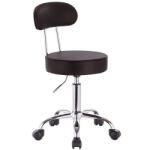 Velora Saloon Line NOVA Onyx - gurulós fodrász szék deréktámasszal, fekete (GH-U68FA-BL)