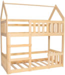 Dechland Házikó emeletes ágy natúr (160x80cm 2x ) (BD0011)