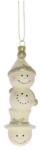  Dekoráció hóember akasztós, műanyag, 5x6, 2x15, 2 cm, krém, arany (B17055-22M05)