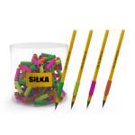 Silka Ceruza markolat, spirál, szilikon, neon, 72 db/display, Silka (SLK-ART.35N)
